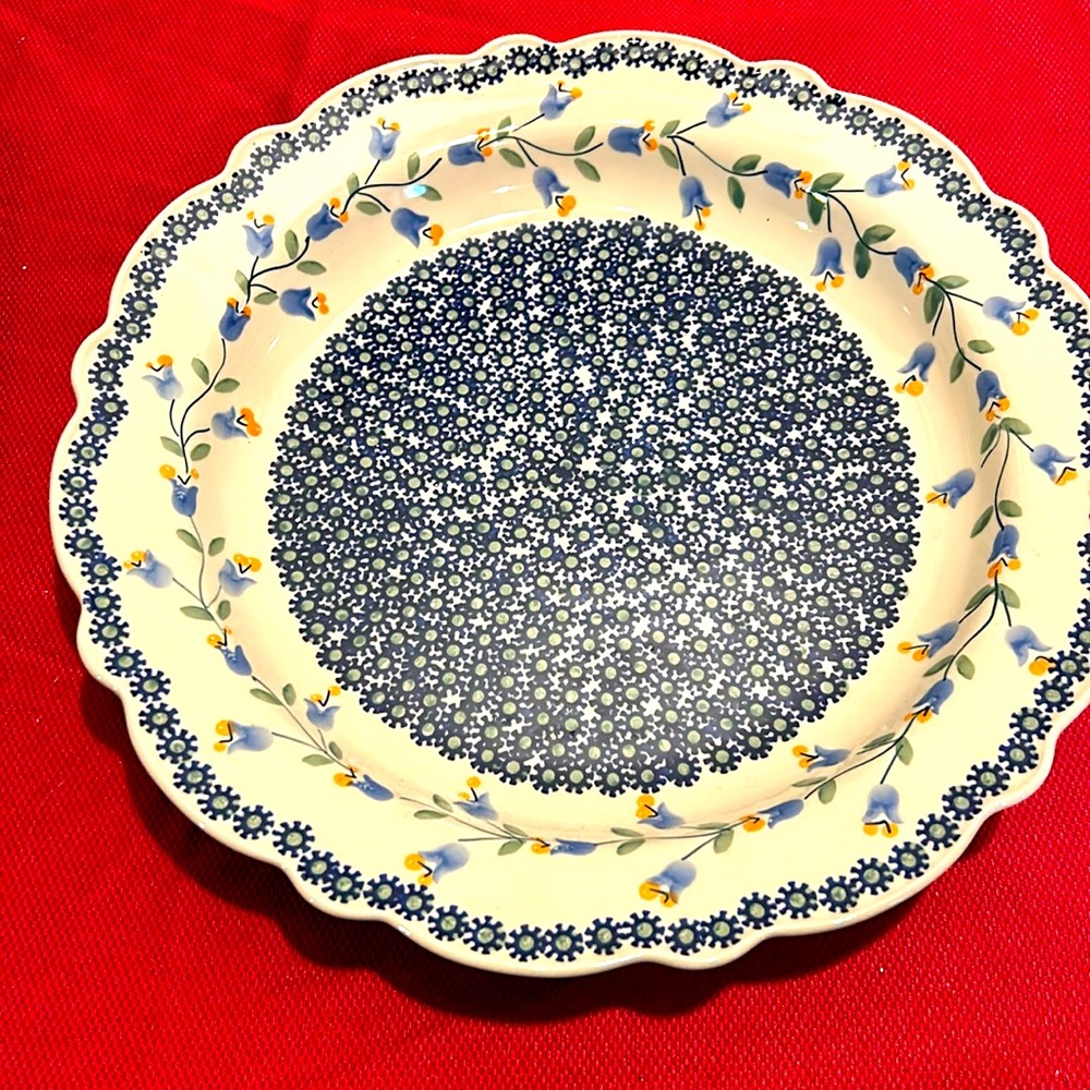 - Polish Pottery Sweet Dreams 13 inch Polish Pottery Scalloped plate. Sign…